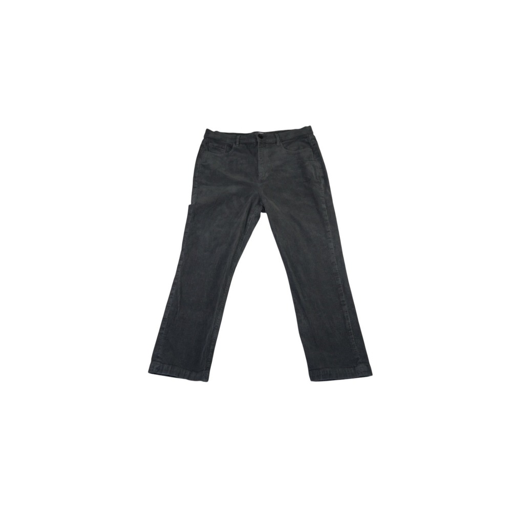 Loft Curvy Fit Corduroy Pants Womens 31/12 Gray Flat Front Straight Leg Casual